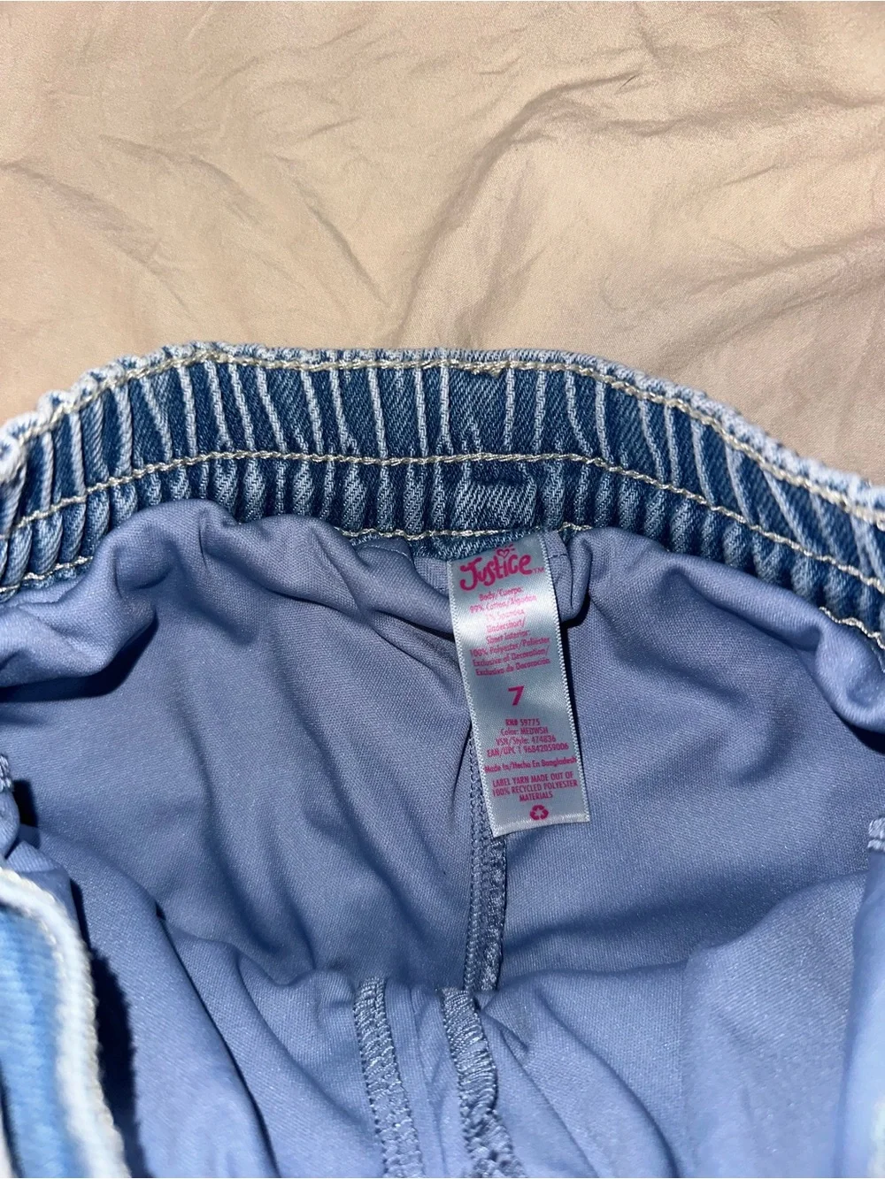 Light Blue Denim Cargo Mini Skirt - Unbranded